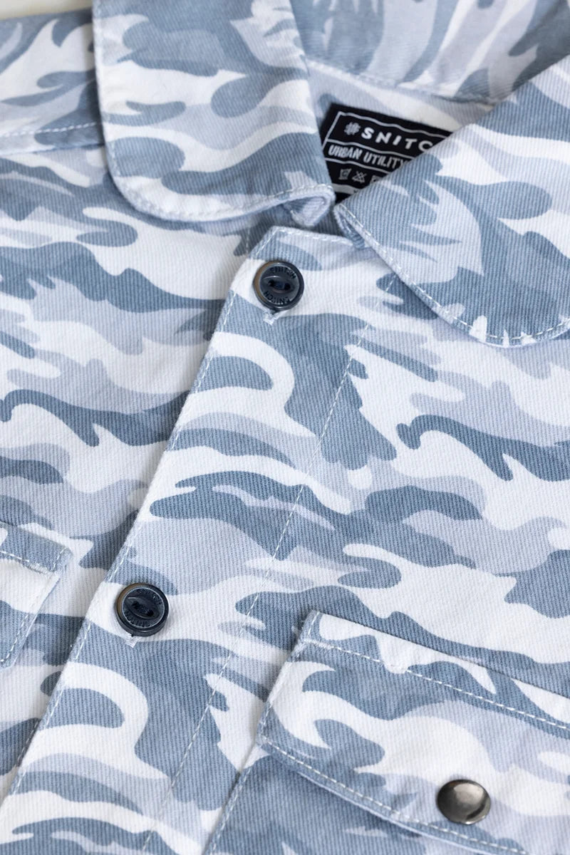 Cryptic Print Blue Overshirt