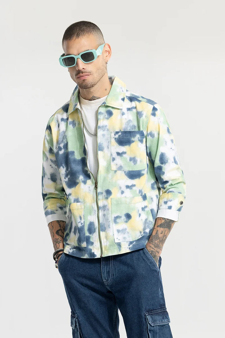 Colour Burst Green Overshirt