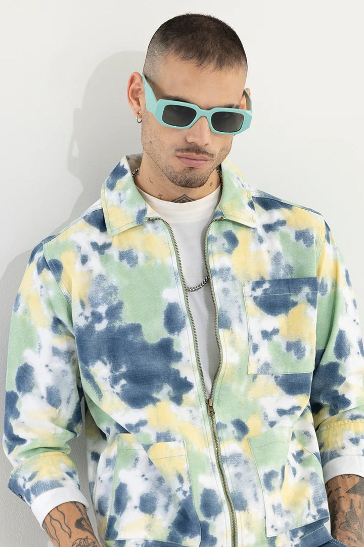 Colour Burst Green Overshirt