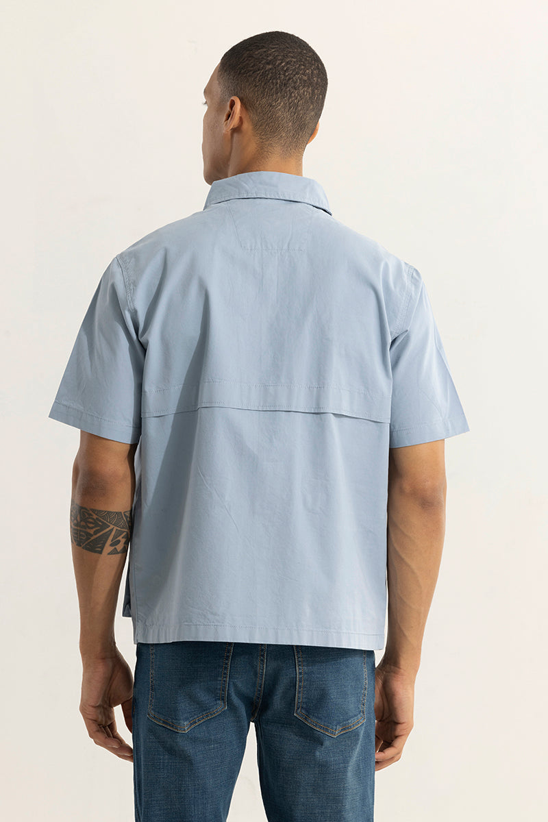 Buy Men's Triad Sky Blue Overshirt Online | SNITCH