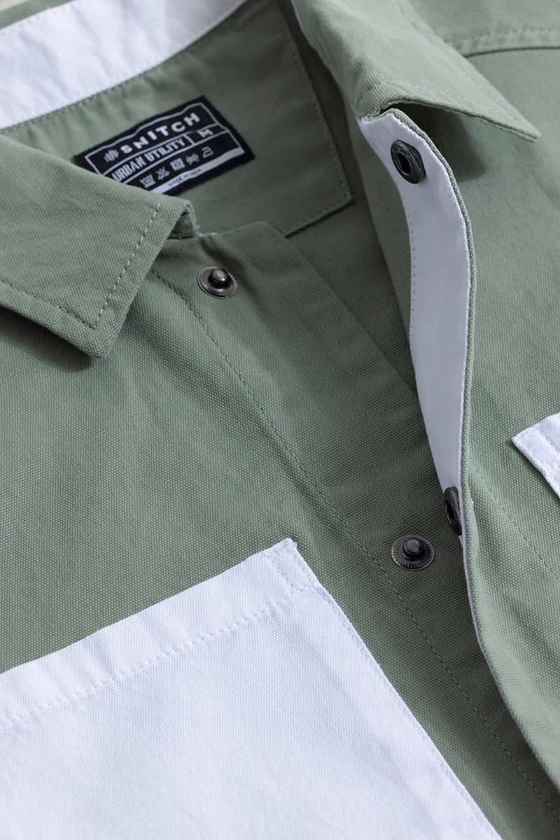 Contour Patch Green Overshirt