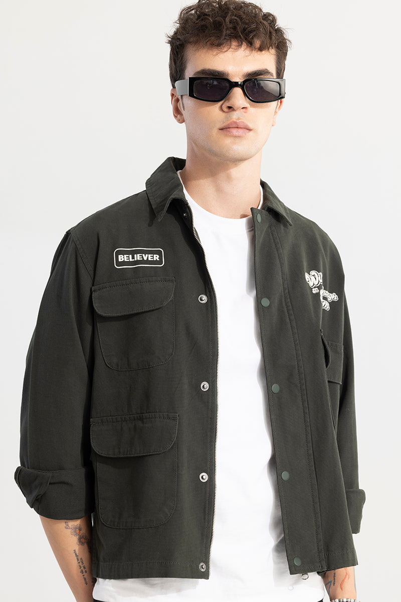 Wild Enough Olive Overshirt