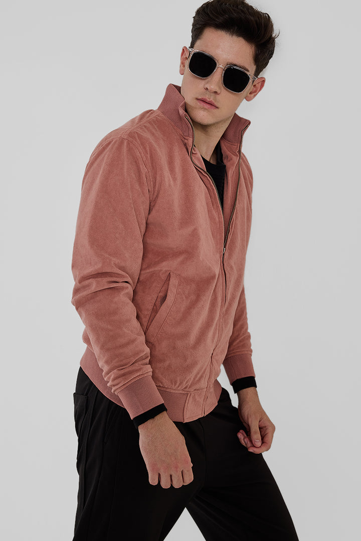 Coral Relaxed Fit Suede Jacket