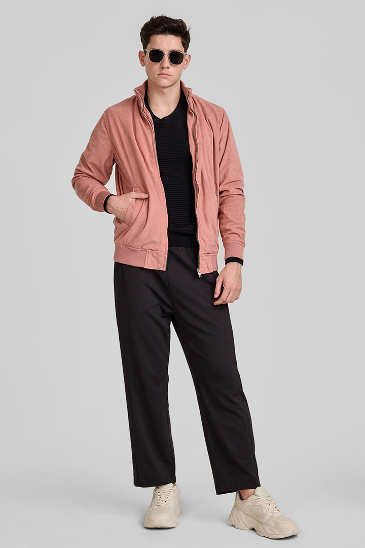 Coral Relaxed Fit Suede Jacket