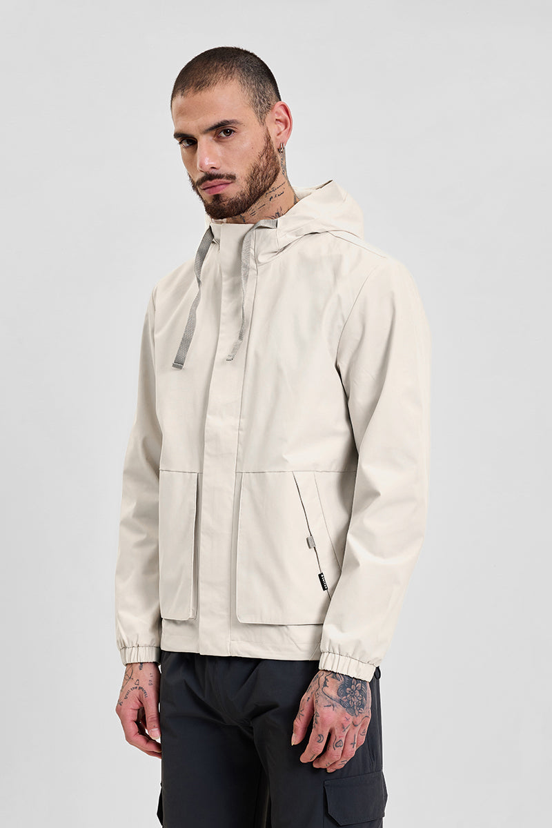 Light Grey Reflective Relaxed Fit Jacket