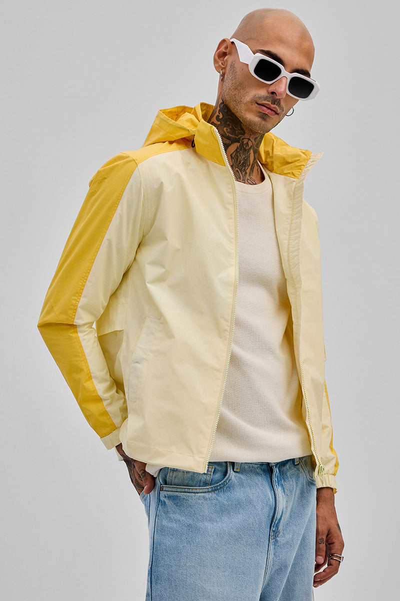 Yellow Colourblocked Ski Jacket