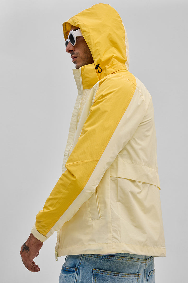 Yellow Colourblocked Ski Jacket