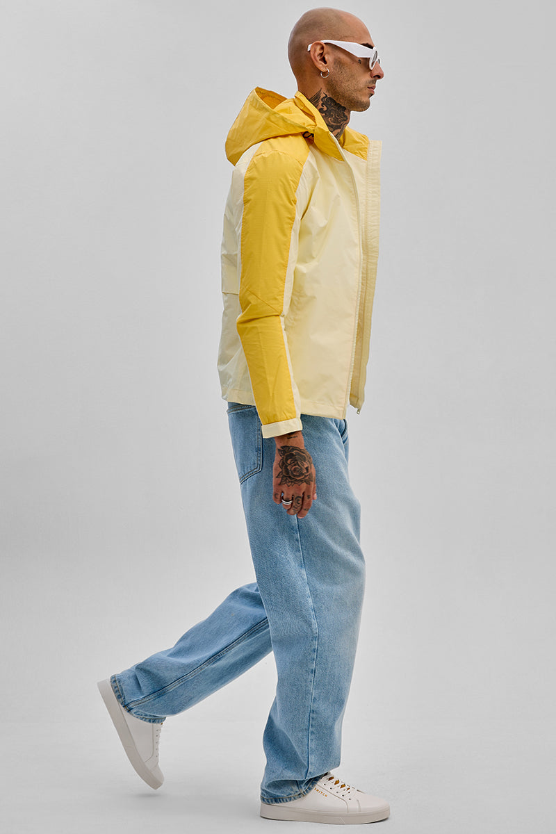 Yellow Colourblocked Ski Jacket