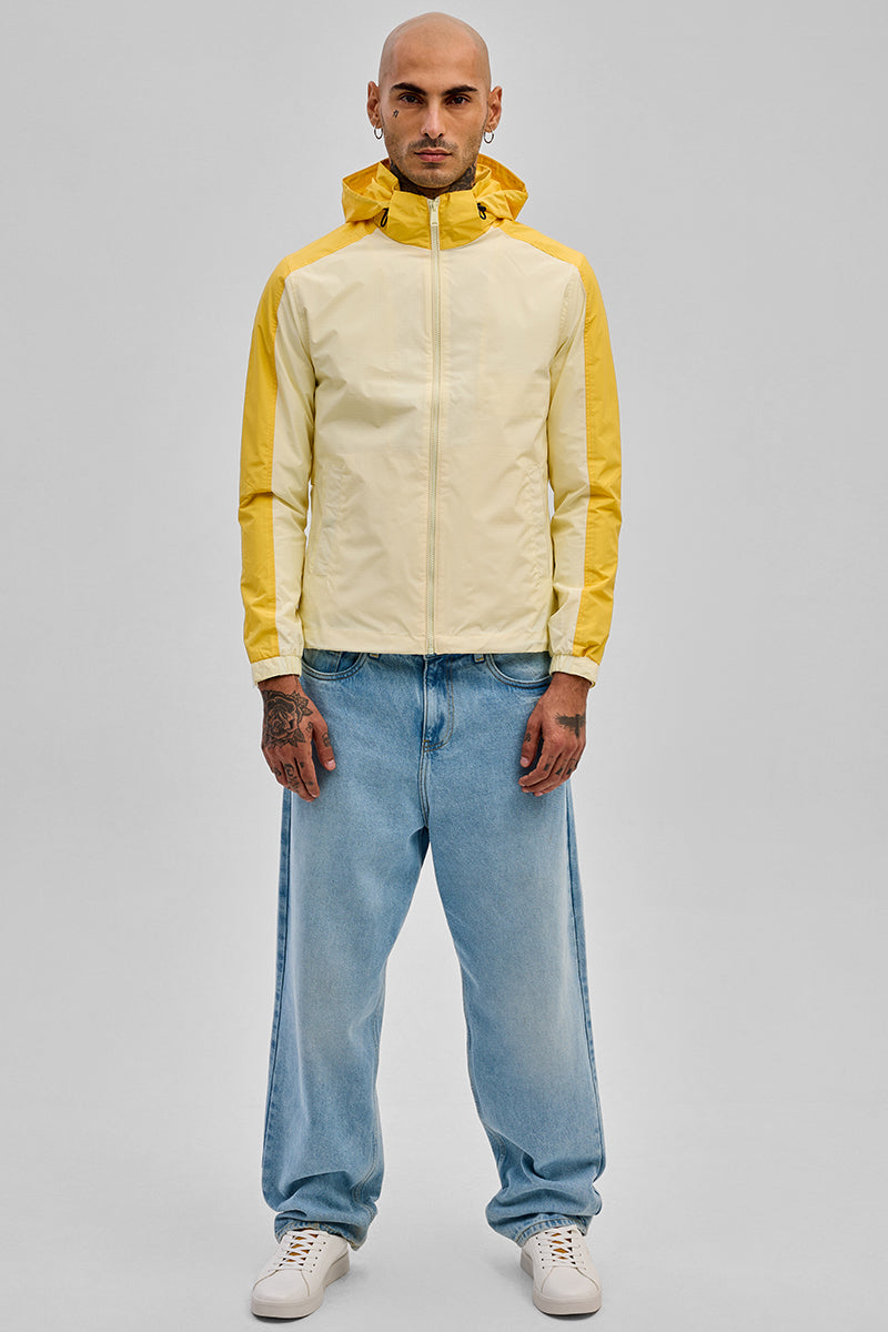 Yellow Colourblocked Ski Jacket