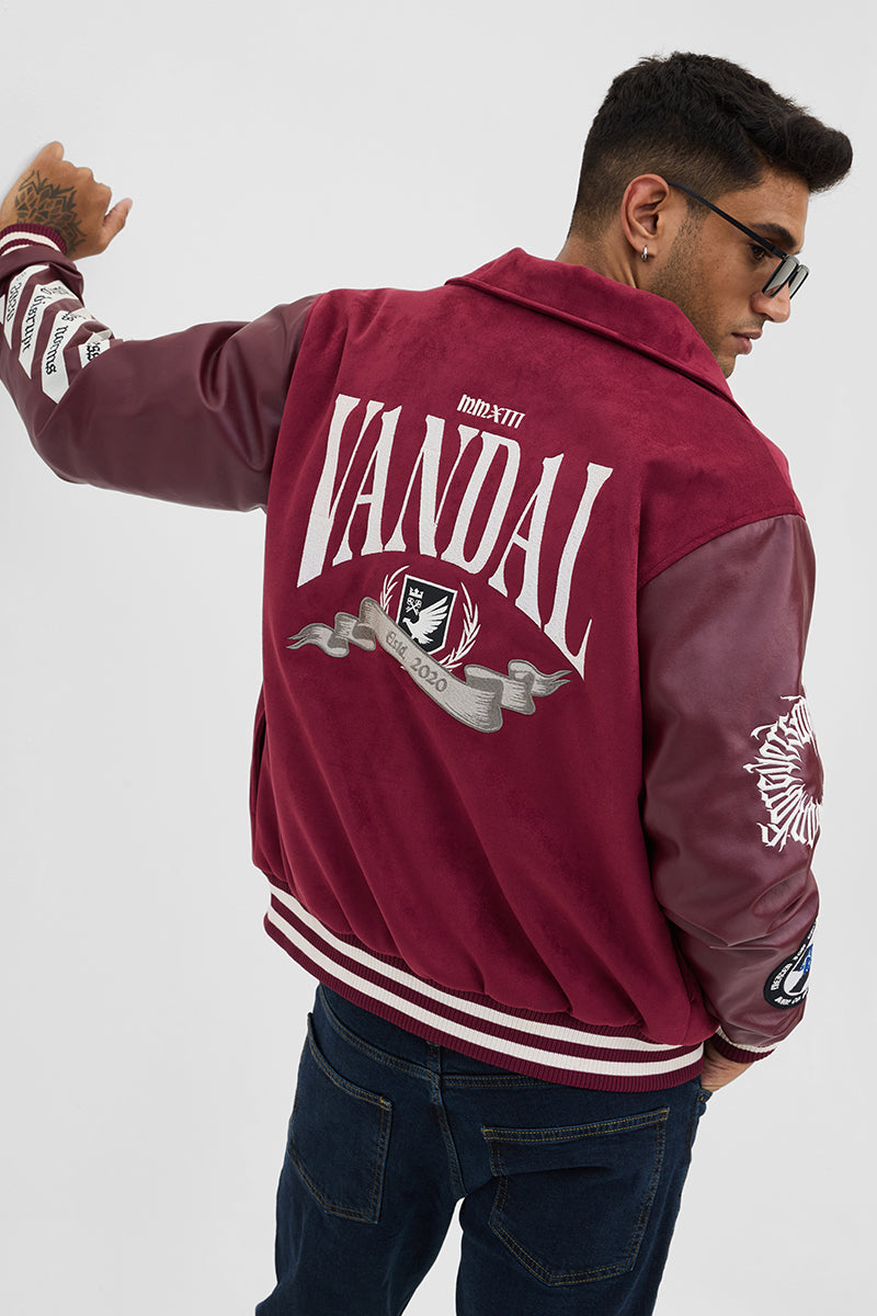 Legends Vandal Burgundy Varsity Jacket