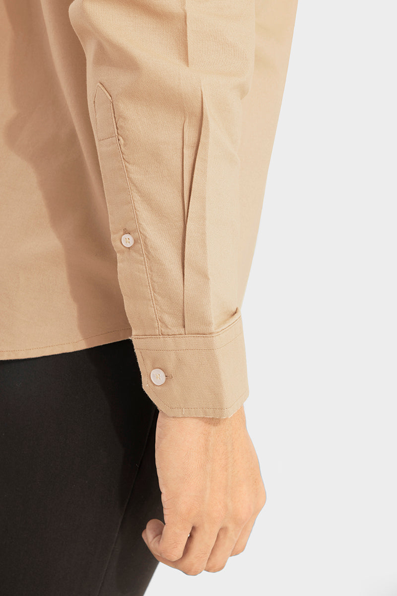 Soft-Hue Khaki Shirt