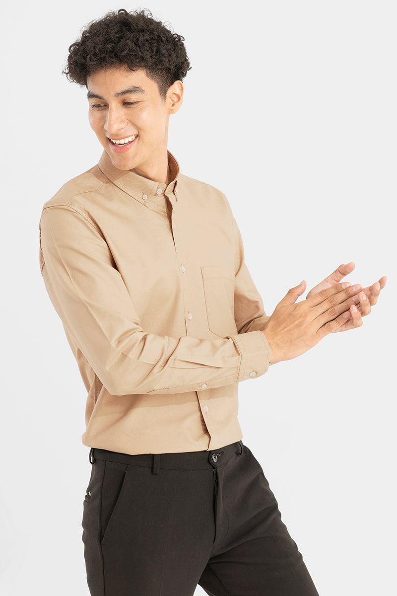 Soft-Hue Khaki Shirt