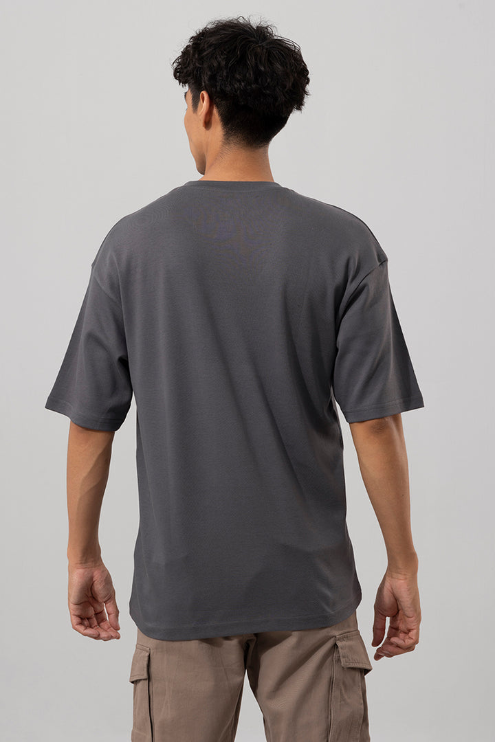 Punk Teddy Grey Oversized T-Shirt