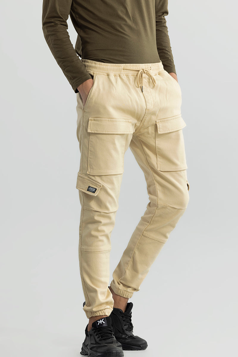 Combat Cream Soft Denim Cargo Pant