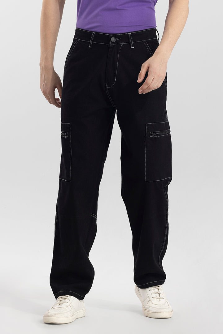 Egnis Black Baggy Fit Jeans