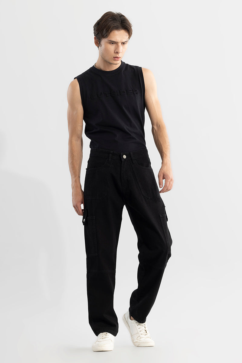 Droopy Black Baggy Fit Jeans