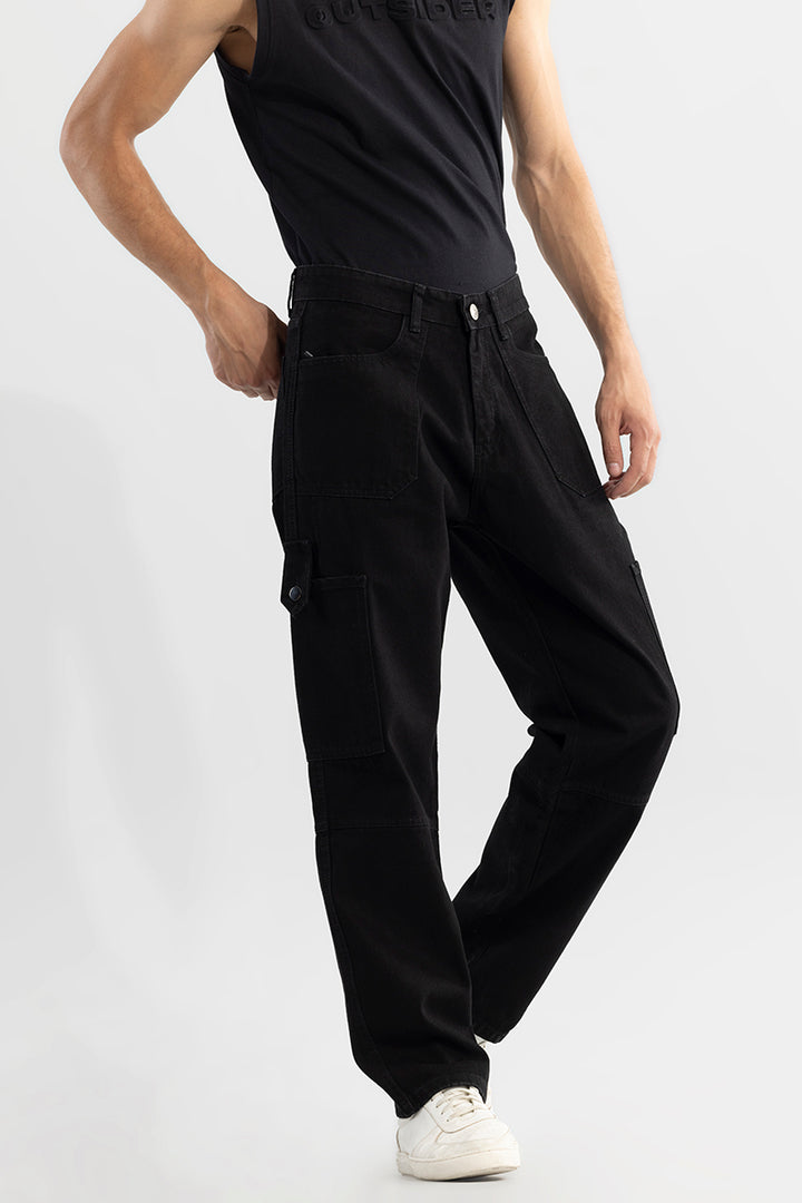 Droopy Black Baggy Fit Jeans