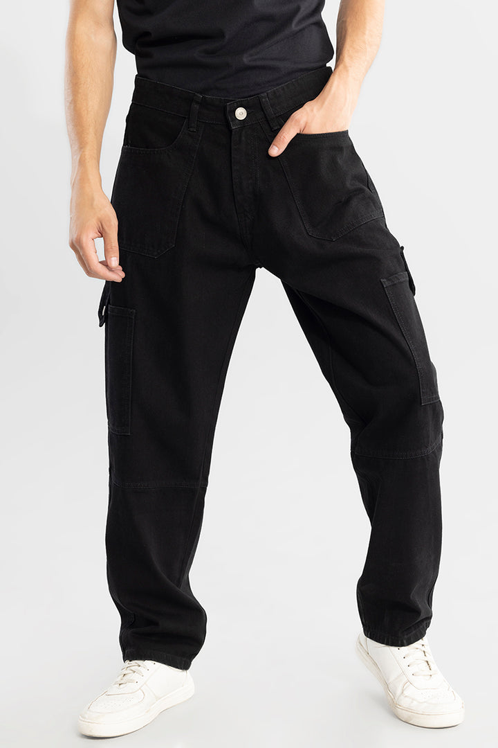 Droopy Black Baggy Fit Jeans