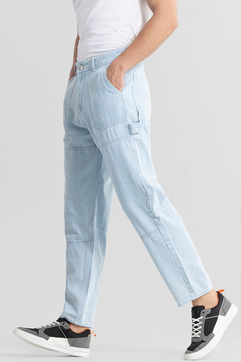 Zyaire Ice Blue Baggy Fit Jeans