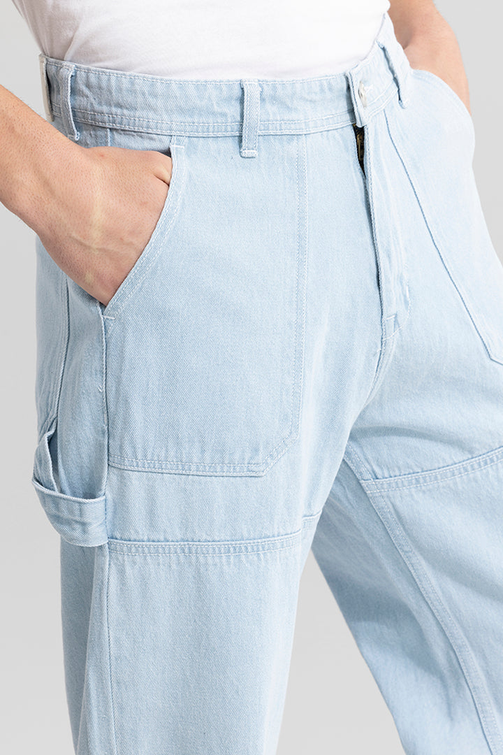 Zyaire Ice Blue Baggy Fit Jeans