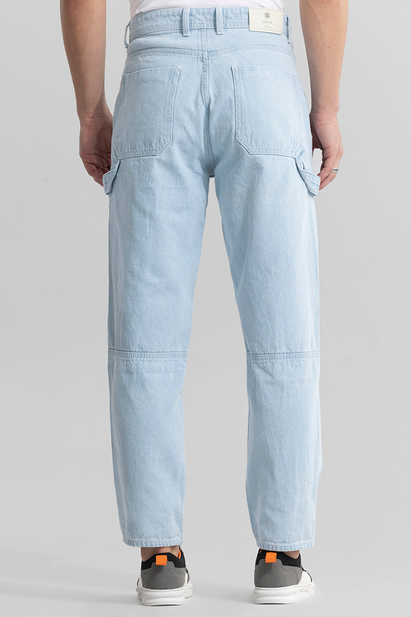 Zyaire Ice Blue Baggy Fit Jeans