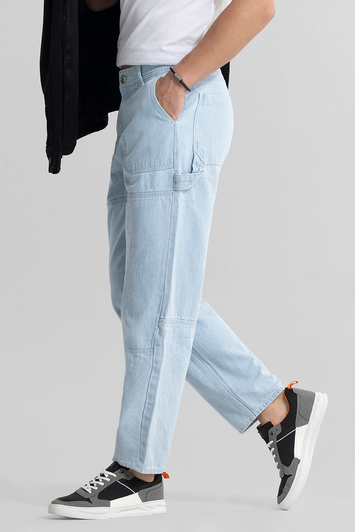 Zyaire Ice Blue Baggy Fit Jeans