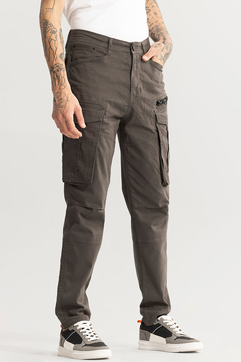 Buy Men's Kyubic Grey Cargo pant Online | SNITCH