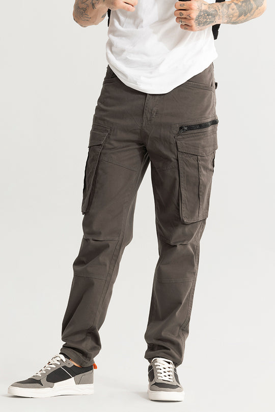 Buy Men's Kyubic Grey Cargo pant Online | SNITCH