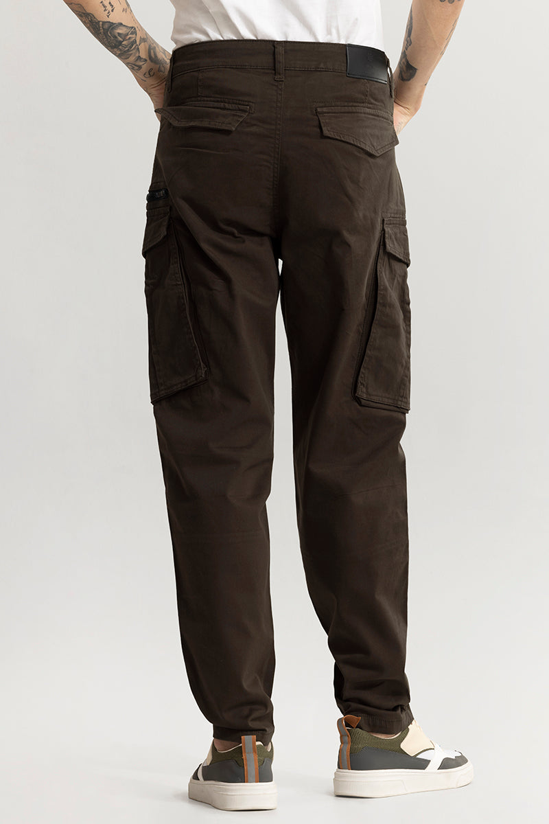 Buy Men's Kyubic Brown Cargo Pant Online | SNITCH