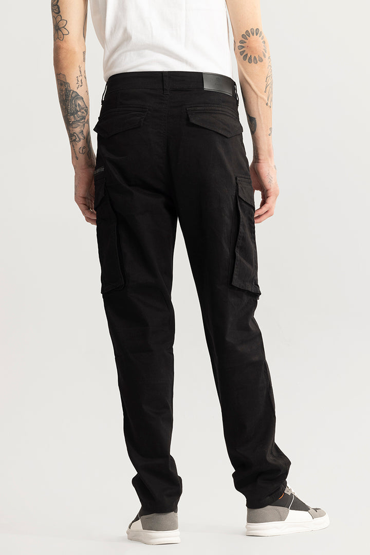 Buy Men's Kyubic Black Cargo Pant Online | SNITCH