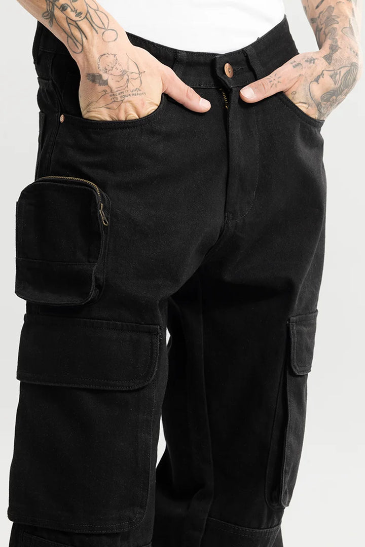 Vogue Black Utility Baggy Fit Jeans