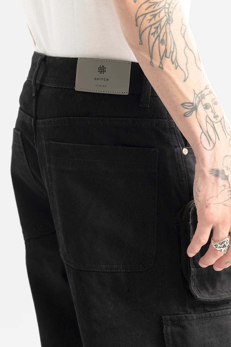 Vogue Black Utility Baggy Fit Jeans