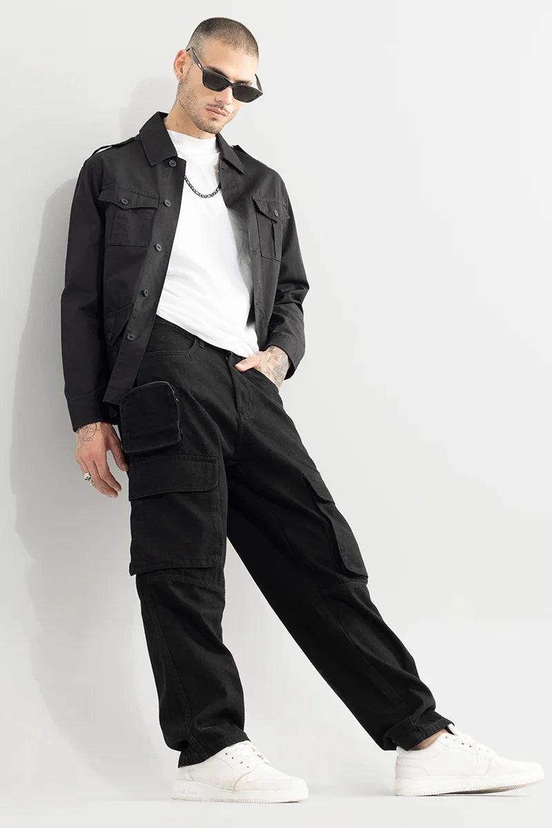 Vogue Black Utility Baggy Fit Jeans