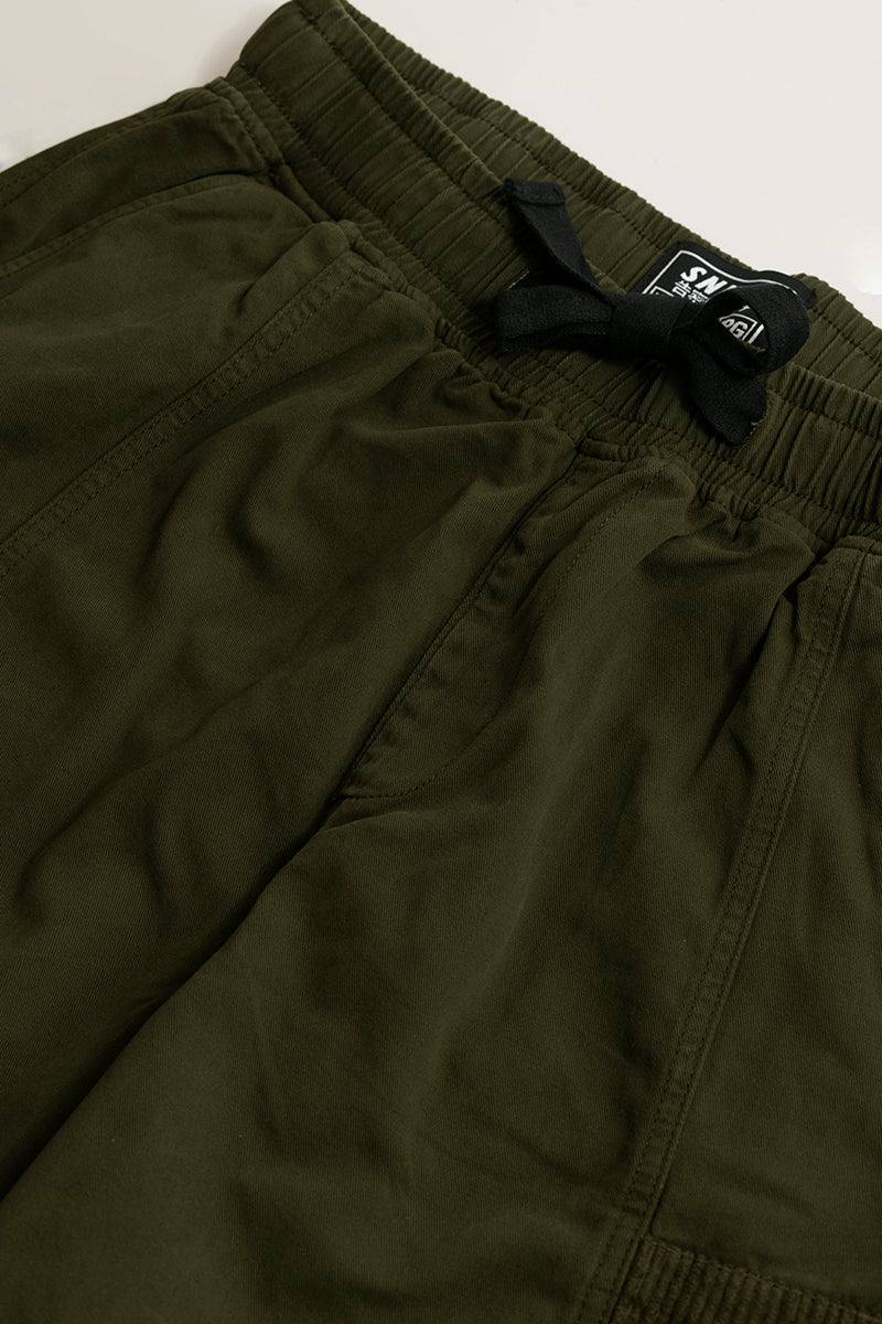 Buy Men's Korean Style Olive Cargo Pant Online | SNITCH