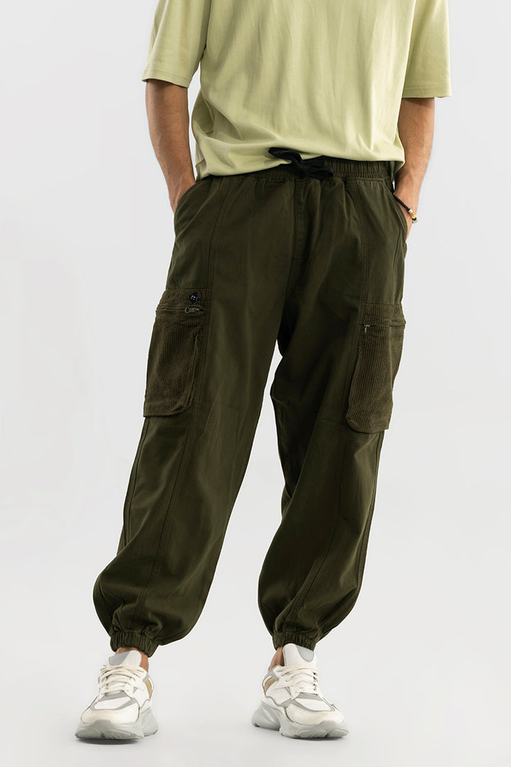 Korean Style Olive Cargo Pant