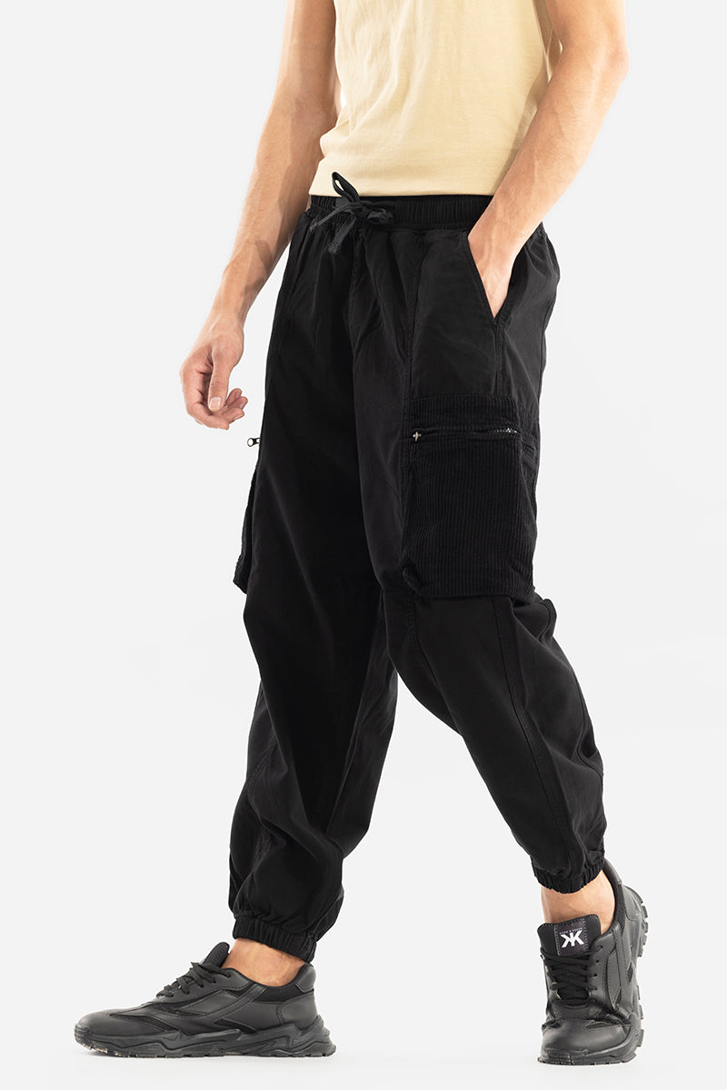 Buy Men's Korean Style Black Cargo Pant Online