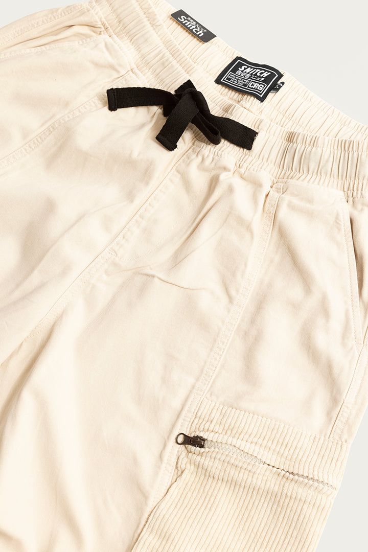 Korean Style Cream Cargo Pant