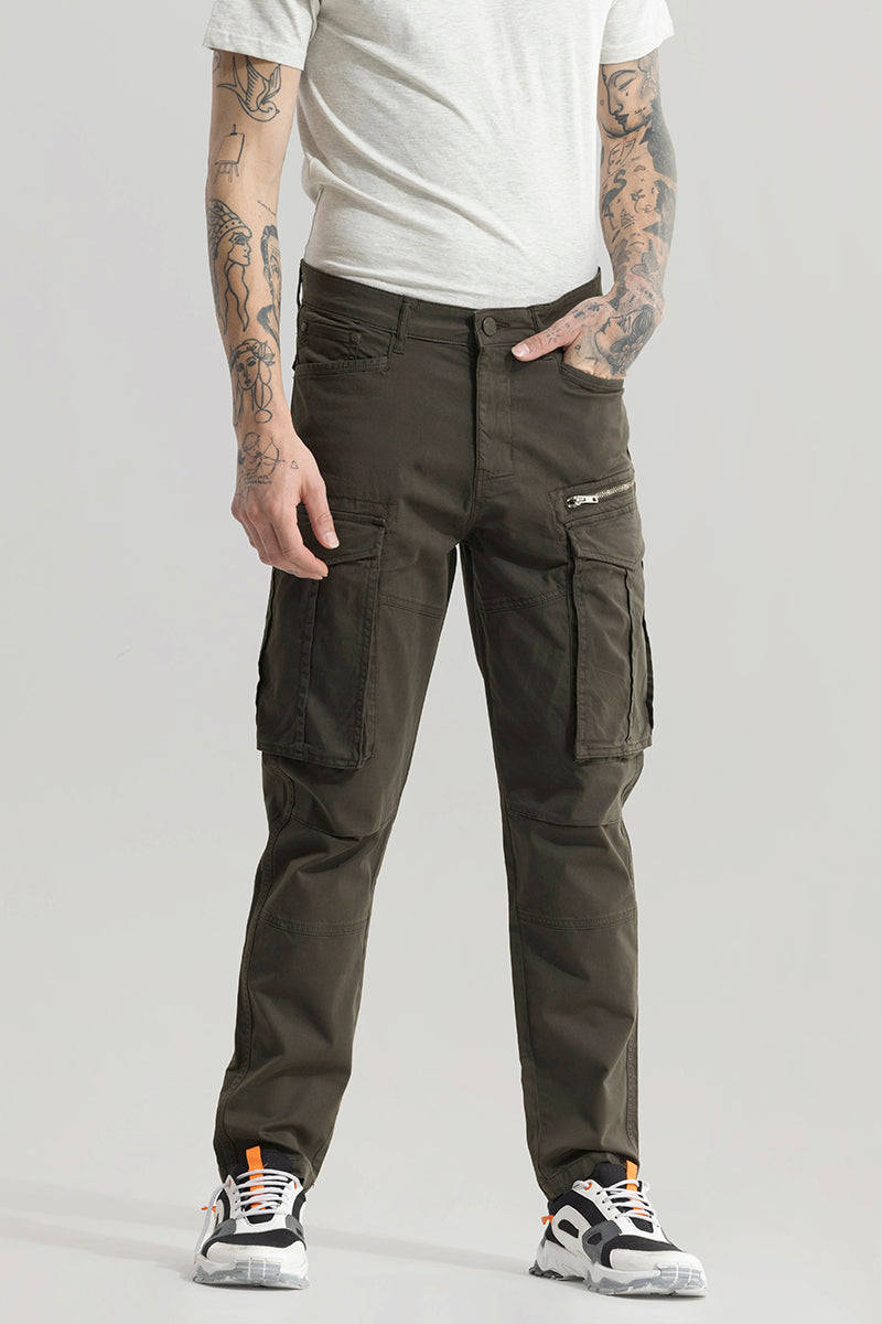 Buy Men's Outlander Olive Cargo Pant Online | SNITCH