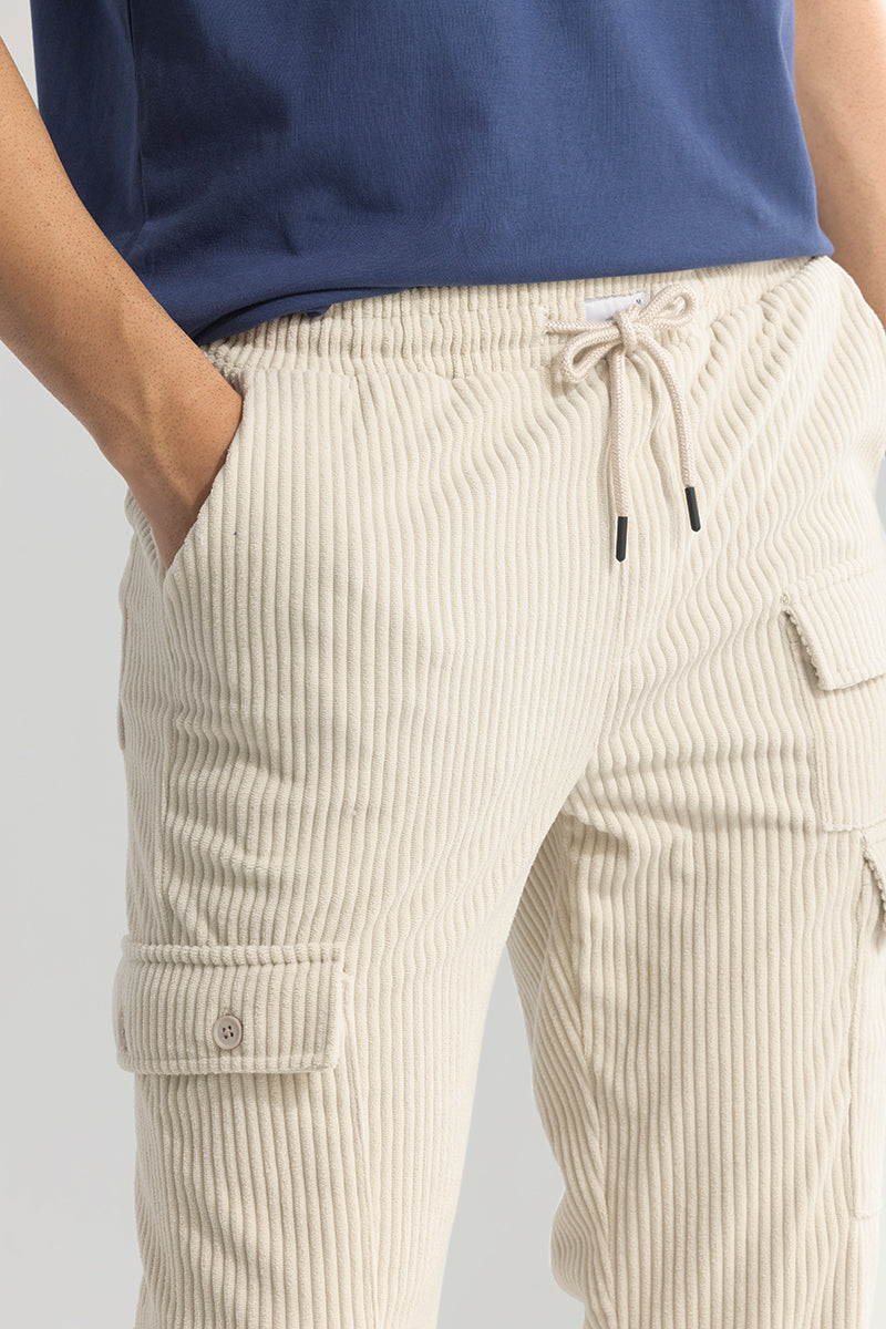 Urban Cord Cream Corduroy Cargo Pant