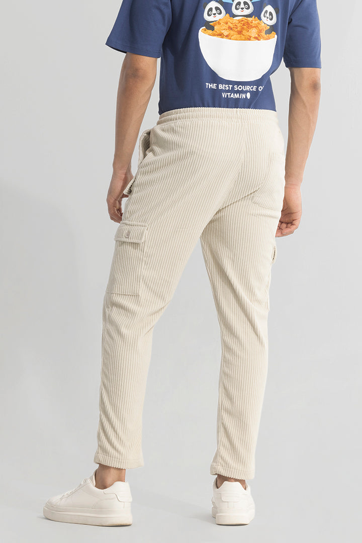 Urban Cord Cream Corduroy Cargo Pant