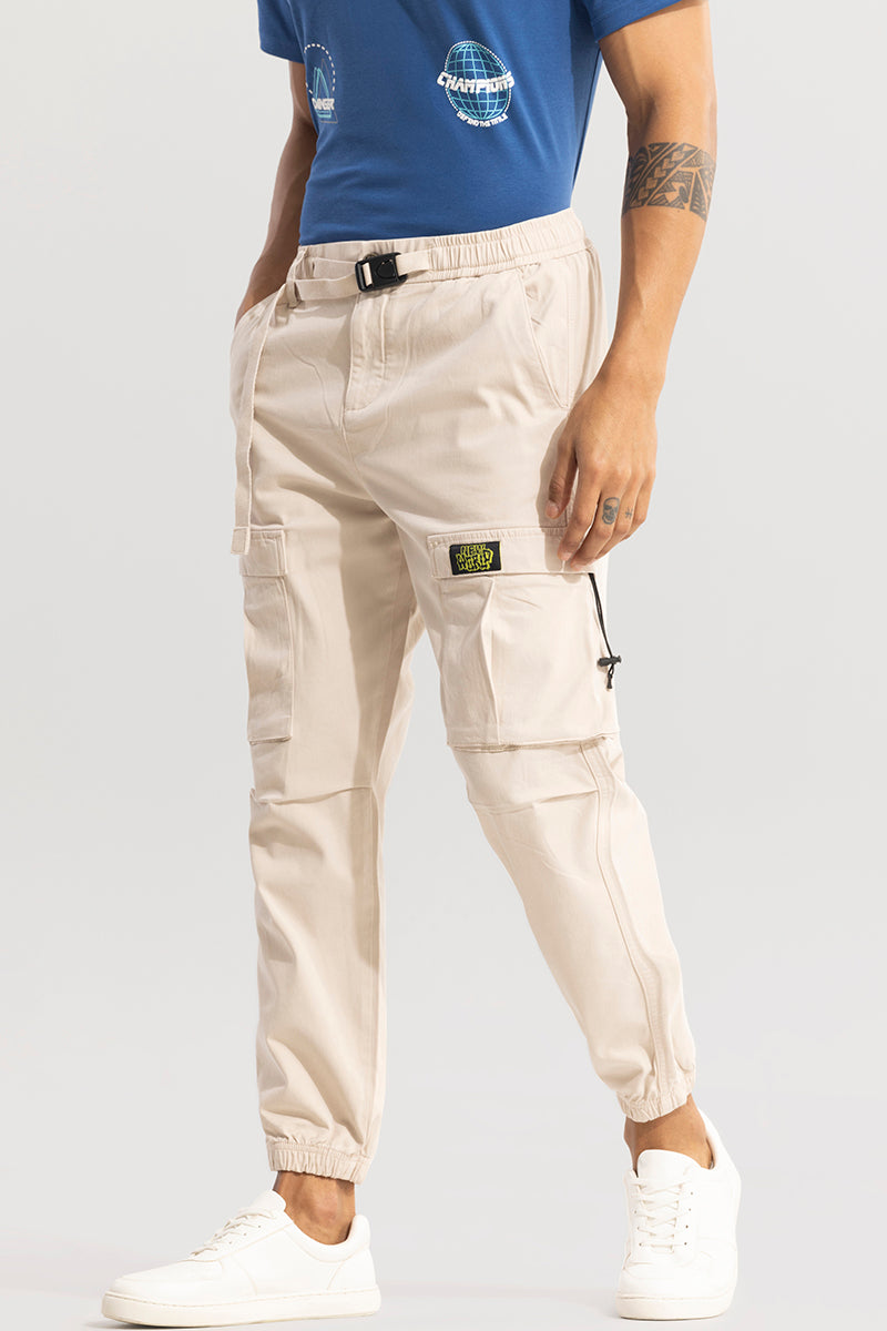 Hexa-Pocket Cream Cargo pant