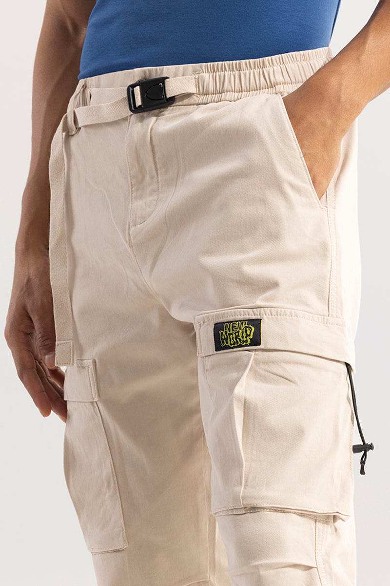 Hexa-Pocket Cream Cargo pant