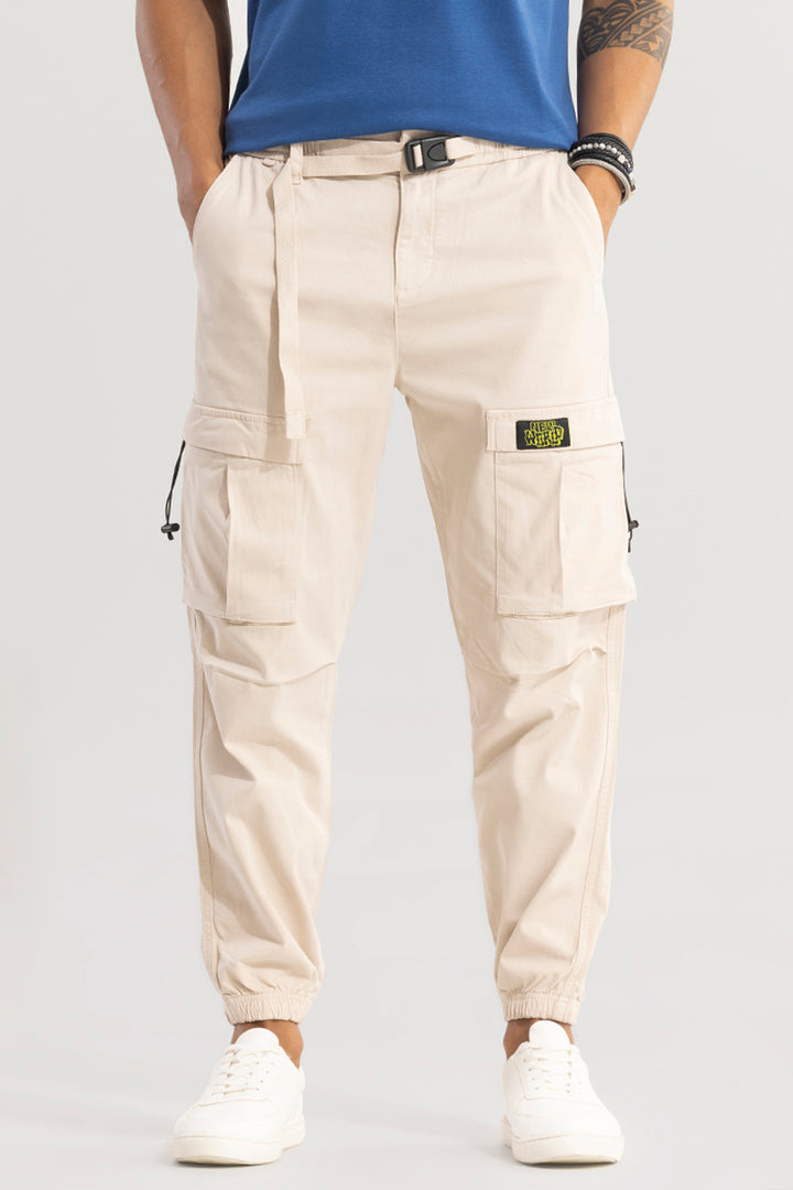 Hexa-Pocket Cream Cargo pant