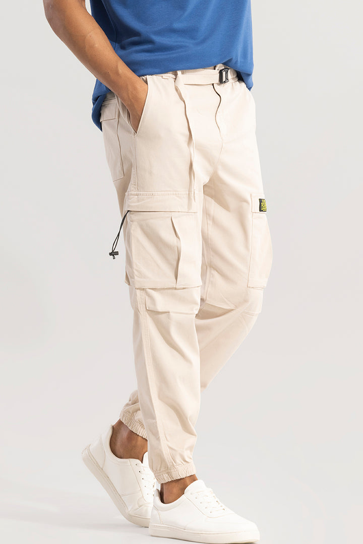 Hexa-Pocket Cream Cargo pant