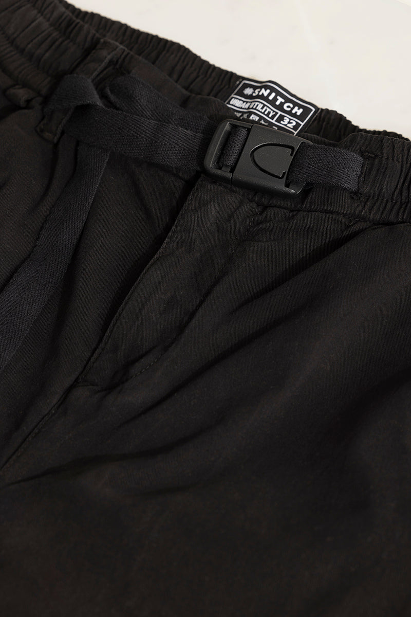 Hexa-Pocket Black Cargo Pant