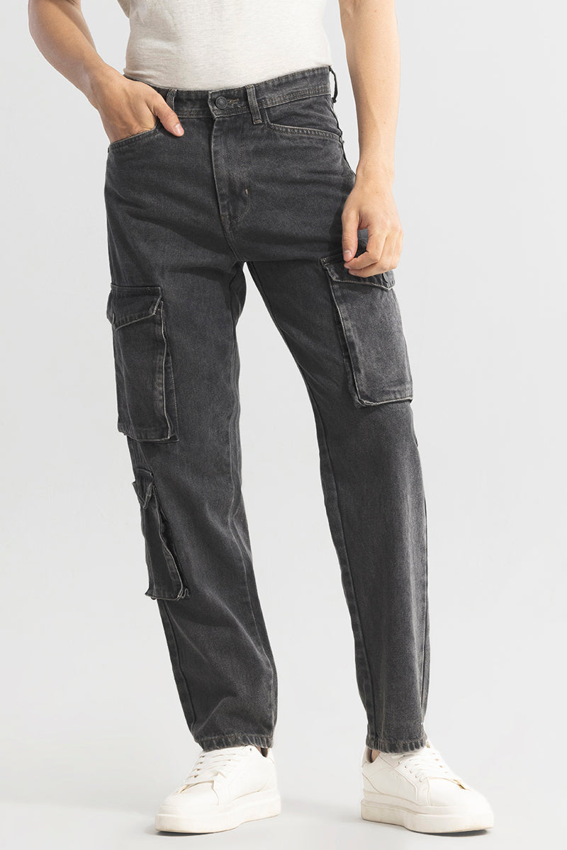 Celestial Charcoal Grey Clean Look Jeans