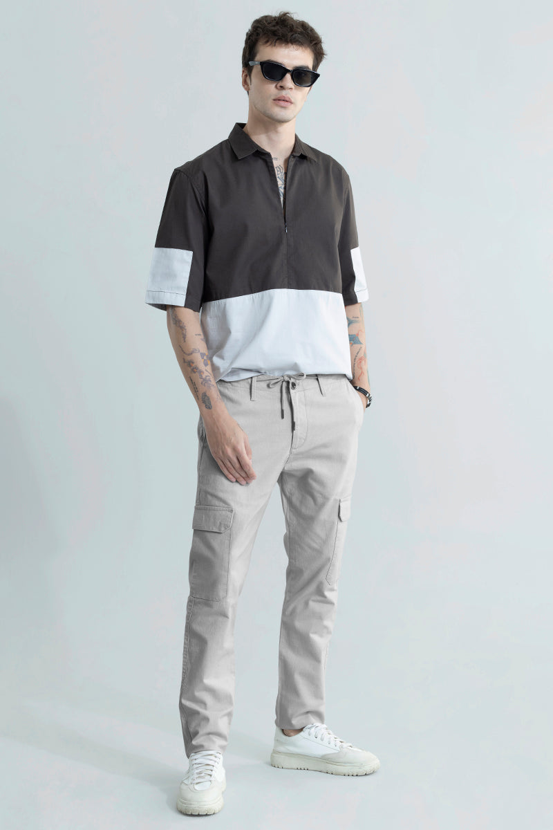 City Breeze Grey Linen Cargo Pant