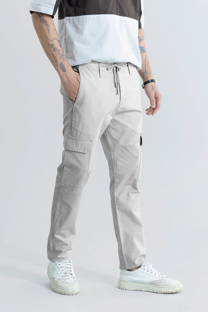 City Breeze Grey Linen Cargo Pant