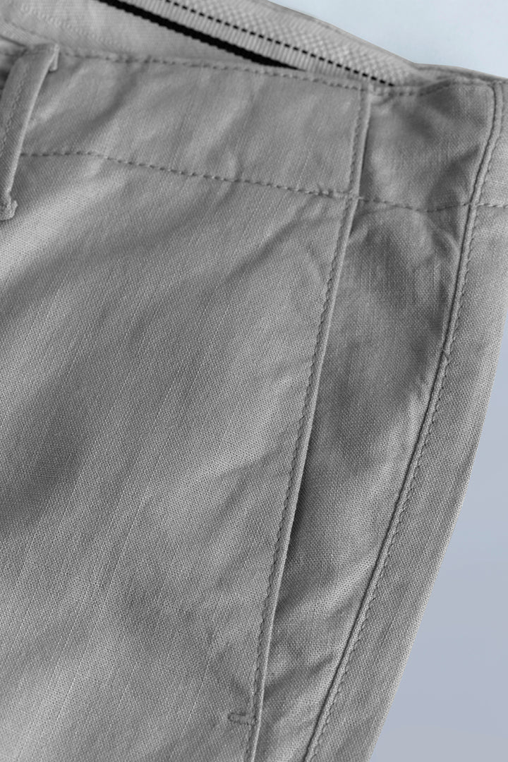 City Breeze Grey Linen Cargo Pant