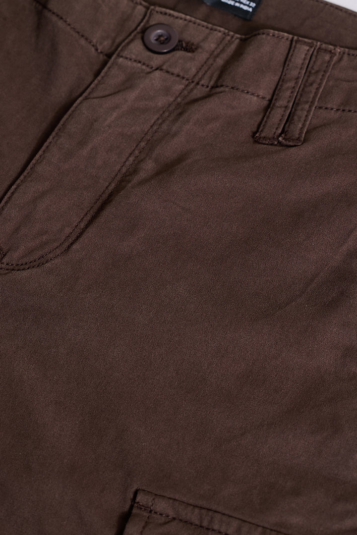 Brown Slim Fit Cargo Pants